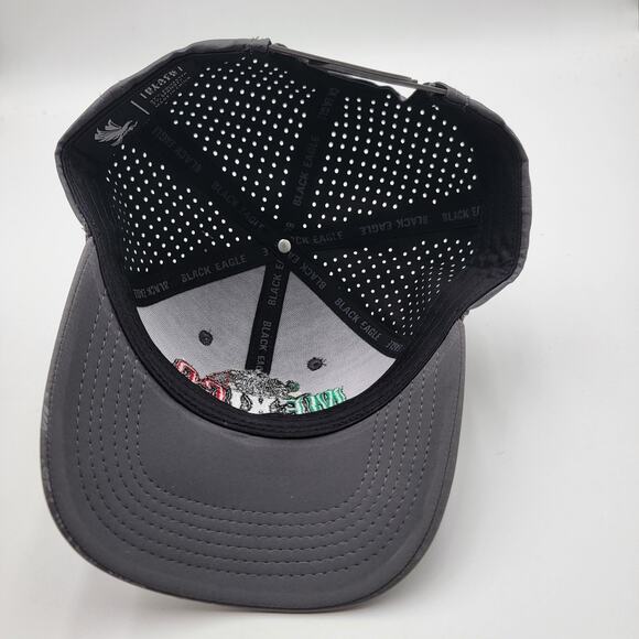 Mexico Hat Cap Snap Back Gray Black Eagle Embroidered Perforated Trucker Mens - Picture 8 of 8
